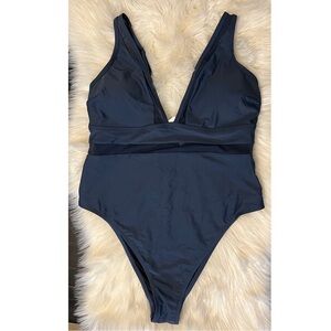 Elegant Navy Blue Women's Swimsuit